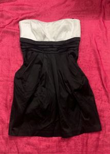 Off Shoulder Black And White One Piece Dress