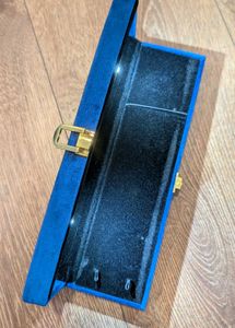 Elegant Navy Velvet Jewelry Box