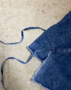 Newme Frayed Hem Wrap Demin Skirt