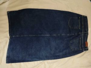 Denim Slit Cut Long Skirt