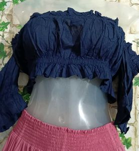 New😍off shoulder Crop Top