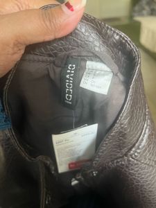 leather oversize bomber jacket size S