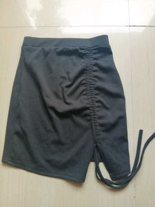 Drawstring Mini Skirt