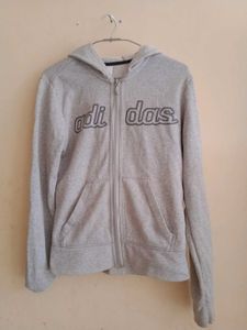 Adidas Original Grey Zip-Up Hoodie