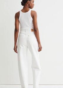 H&amp;M Women White 90s Baggy Ultra High Waist Jeans