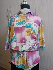 Abstract Print Oversized Shirt/Shirt Dress