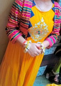 Yellow Tiered Dress with Jacket