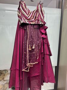 Maroon Lehenga Choli with Dupatta