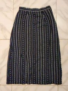 Pencil Midi Skirt With Front Slit And Pocket