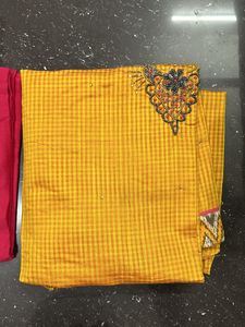 NEW YELLOW & PINK DRESS MATERIAL