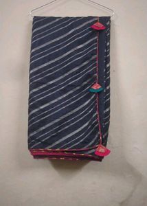 Lining Black Saree For Women