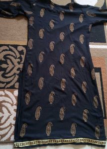 Elegant Black Paisley Kurta