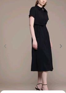 Black Shirt Dress with Belt