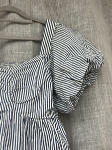 Striped Puff Sleeve Top