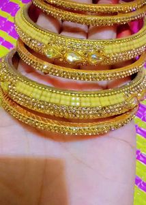 Golden Bridal Kangan - Set of 6