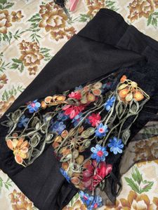 embroidered black dress by savana🖤