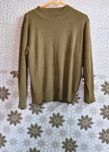 Solid High Neck Casual Top Wear
