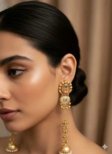 Elegant Gold-Tone Jhumka Earrings