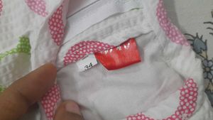 White Frock Crape Cotton Cloth For Age 6 To 8