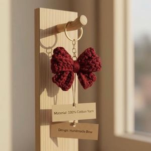 Burgundy Bow Keychain