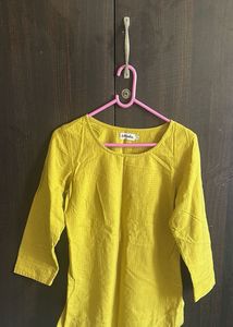 Mustard Cotton Kurti