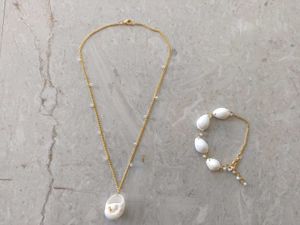 Hand made real seashell - gold plated jewellery se
