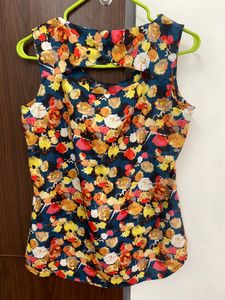 Floral Top with Cutout