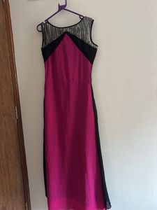 Stylish Pink &amp; Black Maxi Dress