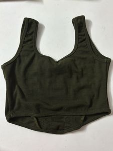Olive Green Corset Tank Top