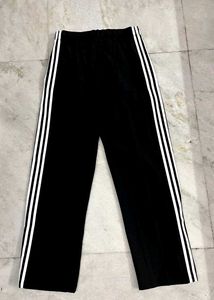 ADIDAS ORIGINALS BLACK STRAIGHT BOOTCUT TRACKPANTS