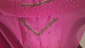 Pink New Saree With Blouse