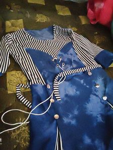 Unique Blue Tie-Dye Dress