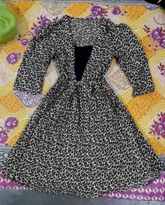 Tiger Printed A Line Party Dress