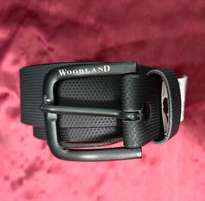 Woodland Black Leather Belt