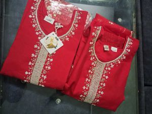 Red Kurta Set &amp; Dupatta m and L