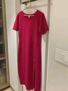 Magenta Midi Dress