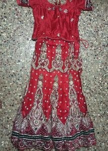 Red Embroidered Lehenga Choli Set