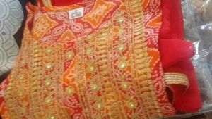 Red &amp; Orange Printed Suit