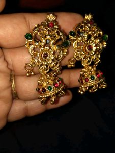 Golden Jhumka Earrings