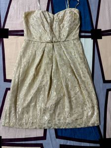 Gold Strapless Party Dress