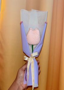 Crochet Tulip- Peach Pink Color
