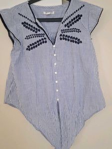 Chic Striped Button-Down Blouse💗