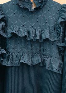 ZARA Black Ruffle Top