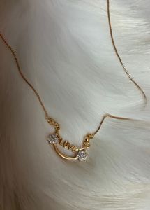 American Diamond Gold Plated Love Pendant