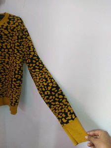 Animal Print Cropped Sweater