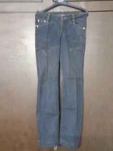 Navy Highwaisted Staight Fit Denim