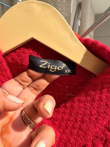 Red Knitted Cardigan