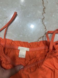 H&amp;M Orange Off-Shoulder Top