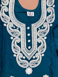 Blue Embroidered Dress