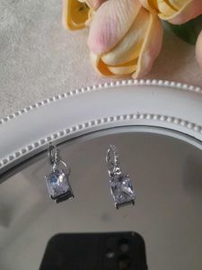 AD crushed Ice Cut Drop Earrings (Anti Tarnish)